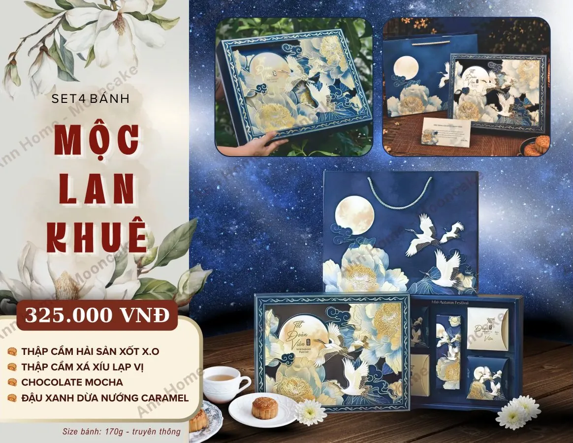 Hộp set 4 bánh - mẫu Lan Khuê